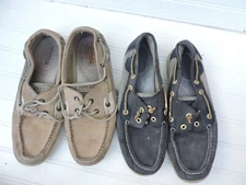 Sperry Top Sider Women's 8.5 brown boat shoes leather black deck sneakers casual