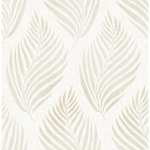 Brewster Wallpaper Rolls 33'Lx20.5"W Linen Leaf Paper Strippable Patrice Beige