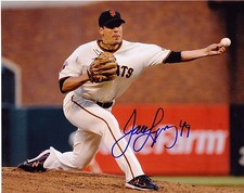 JAVIER LOPEZ   SAN FRANCISCO GIANTS   ACTION SIGNED 8x10