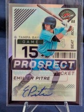 Emilien Pitre BLACK HOLO AUTO /125 2024 Panini Prospect Edition Prospect Ticket