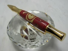 GORGEOUS HIGH QUALITY HANDMADE PRINCETON WATCH PARTS/DARK RED BG TWIST BP PEN