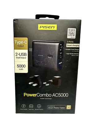 5000mAh Portable Power Bank Charger with Built-in Wall Plug Travel Charger Outle