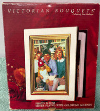 Victorian Bouquets Photo Album Silver Plated With Goldtone Accents-Holds 100 4x6
