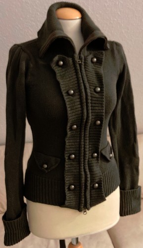 APART Stylisch Damen Strickjacke Kurz 36/38 Navy Grün Korsage Doppelreihig NEUw - Bild 1 von 15