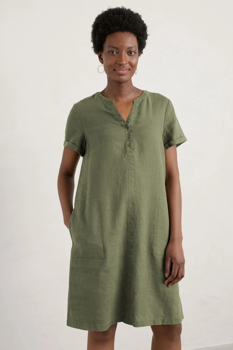 Lined linen best sale dress
