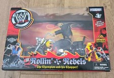 Vintage WWE Jakks Rollin Rebels Hulk Hogan Champion & Chopper Action Figure Bike