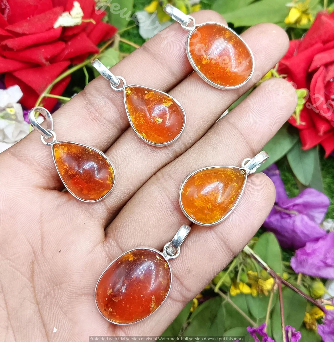 Collier Pendentif émaux Jaune Oranger - Grand Modèle - Très Bon état