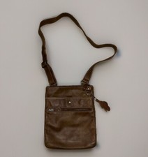 Roots Canada Small Venetian Brown Crossbody Bag Pebble Leather