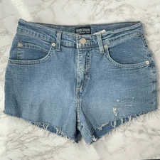 French Dressing FDJ Size 4 Blue Custom Distressed Cutoff Denim Jean Shorts