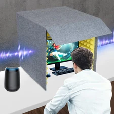 60*60cm Soundproof Removable Cover Desktop Isolation Absorbing Shield Yellow