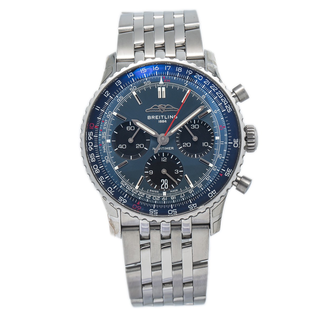 Breitling Navitimer Chronograph AB0139 Stainless Steel Blue Dial Men Watch  41mm