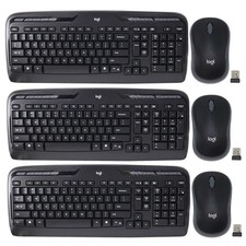 3x Logitech MK320 Full-size Wireless Membrane Keyboard and Mouse Bundle for PC