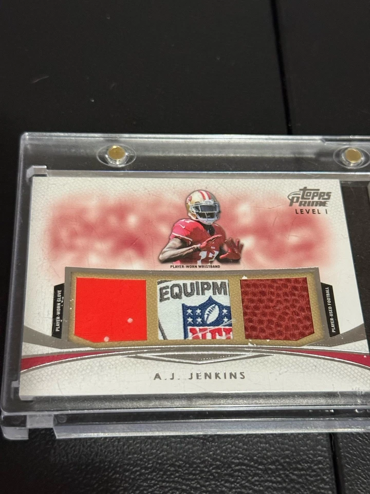 2012 Topps Prime Level 1 Autograph Relic Booklet - AJ Jenkins /10 - Image 4 of 4