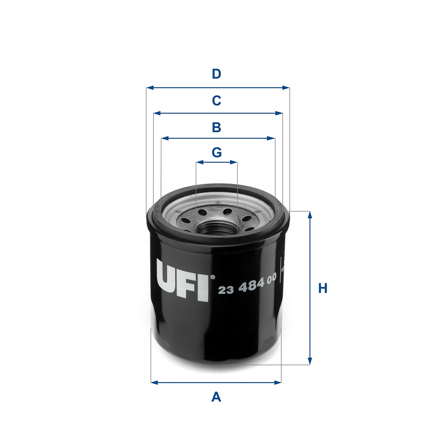 Oil filter Spin-on Filter 23.484.00 UFI for RENAULT NISSAN INFINITI DACIA ALPINE - Image 2