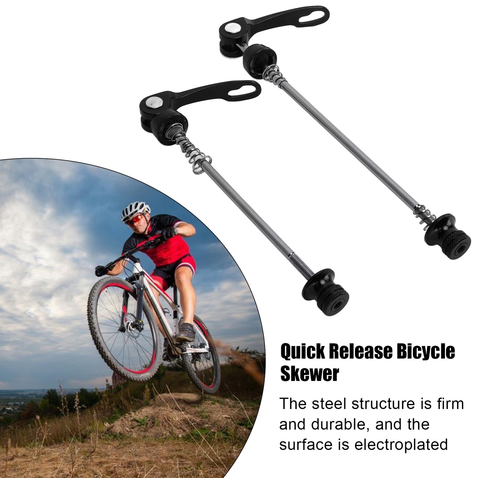 2pcs Alloy Quick Release Skewer Lever High Strength Durable For Mountain Bike
