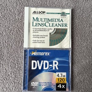 Allsop Universal Multimedia Lens Cleaner & Sealed Memorex DVD-R