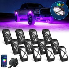 MICTUNING C4 RGBW LED Rock Light,12-Pods Car ...