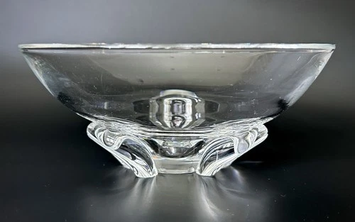 Vintage Steuben Art Glass Bowl Lead Crystal Three Leg 7.75”W David Pollard