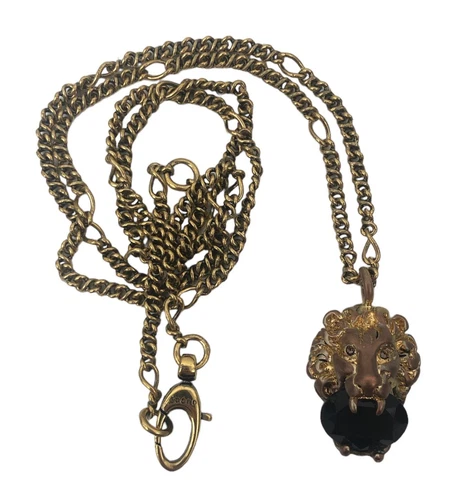 Collana Gucci Testa di Leone con Pietra Nera