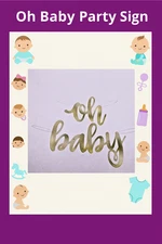 Oh Baby, It’s a Banner Day! – Gold Hanging Party Banner (2.8 ft, New in Package)