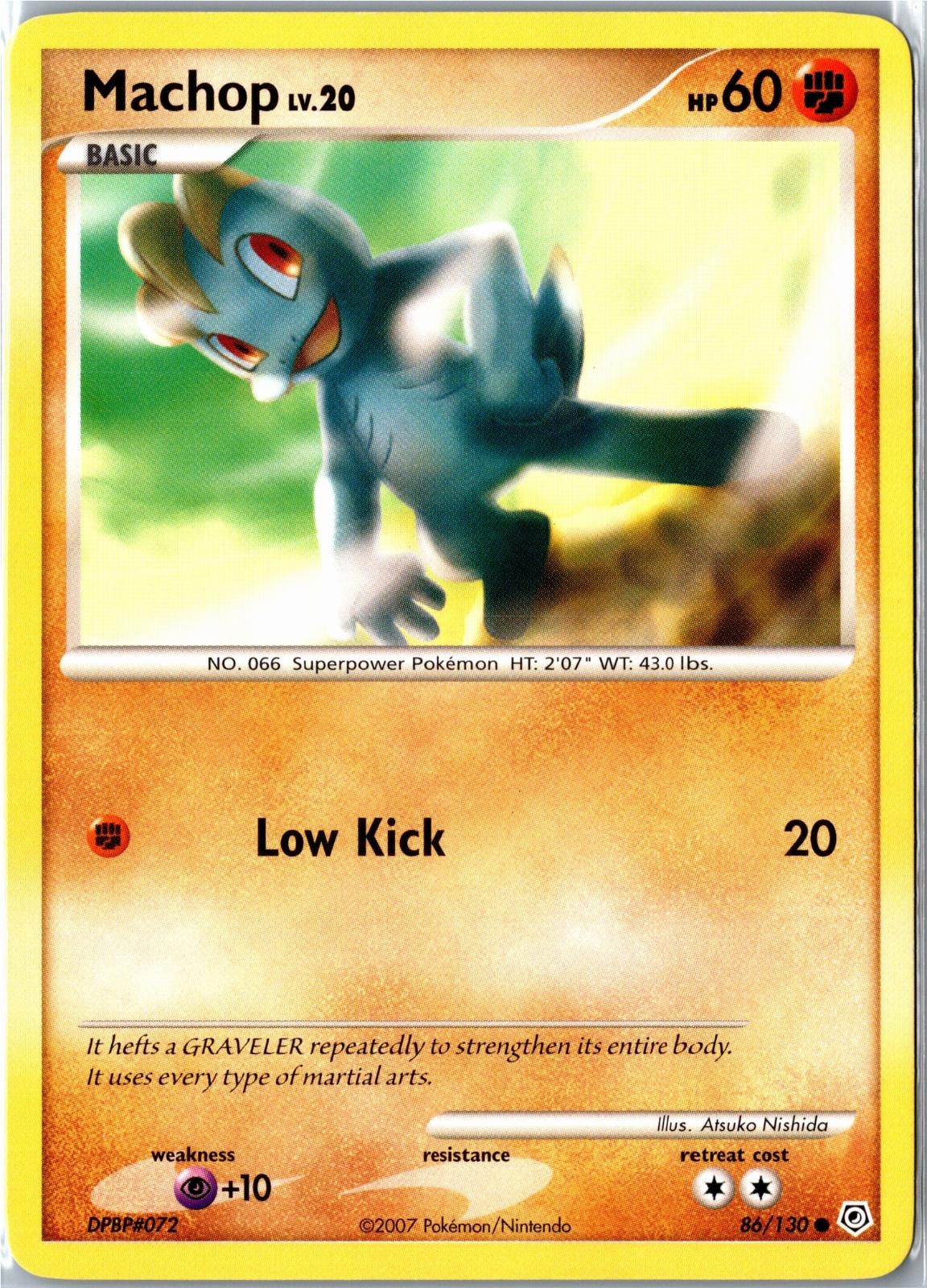Pokemon Card - Machop 86/130 Diamond & Pearl Common Moderately Played