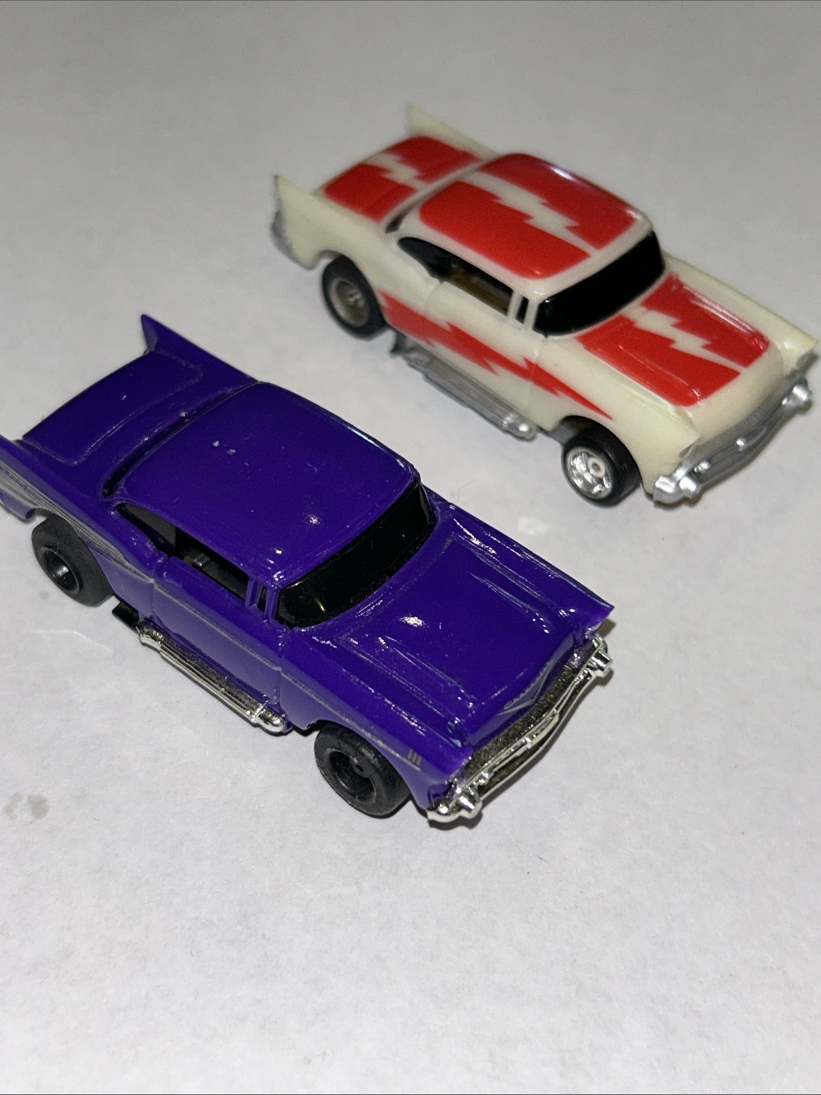 Vintage TYCO 57 Chevy Bel Air Purple HO Slot Car Clean Nice Lot 37