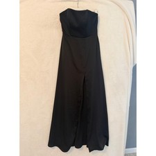 Azazie Black Strapless Maxi Dress Front Slit Formal Gown Size A4 Bridesmaid Prom