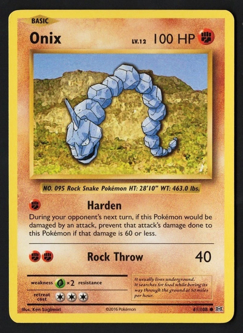 Onix 61/108 XY Evolutions 2016 Pokémon TCG