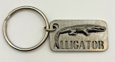Vintage 1980's Pewter ''Alligator'' Keychain ''NEW OLD STOCK''