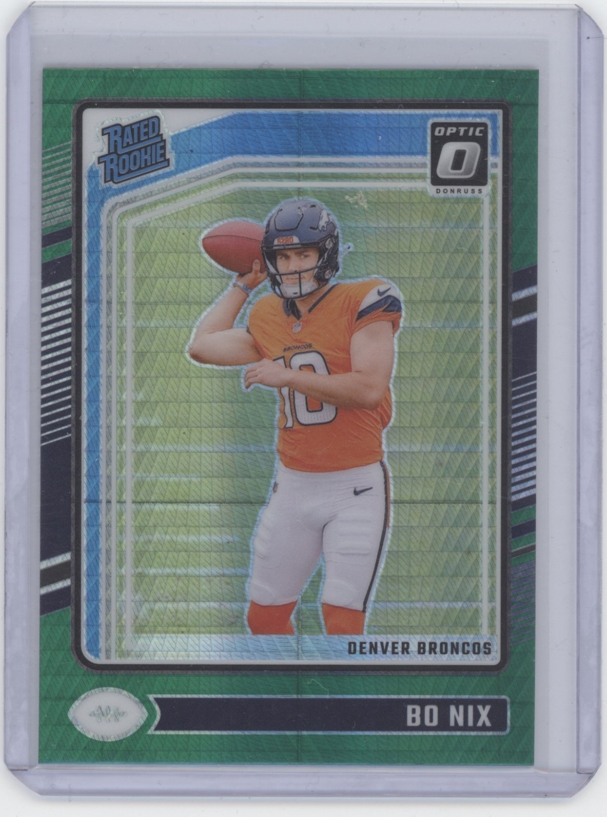 2024 Panini Donruss Optic - Rated Rookie Bo Nix #209 Green Hyper Prizm (RC)