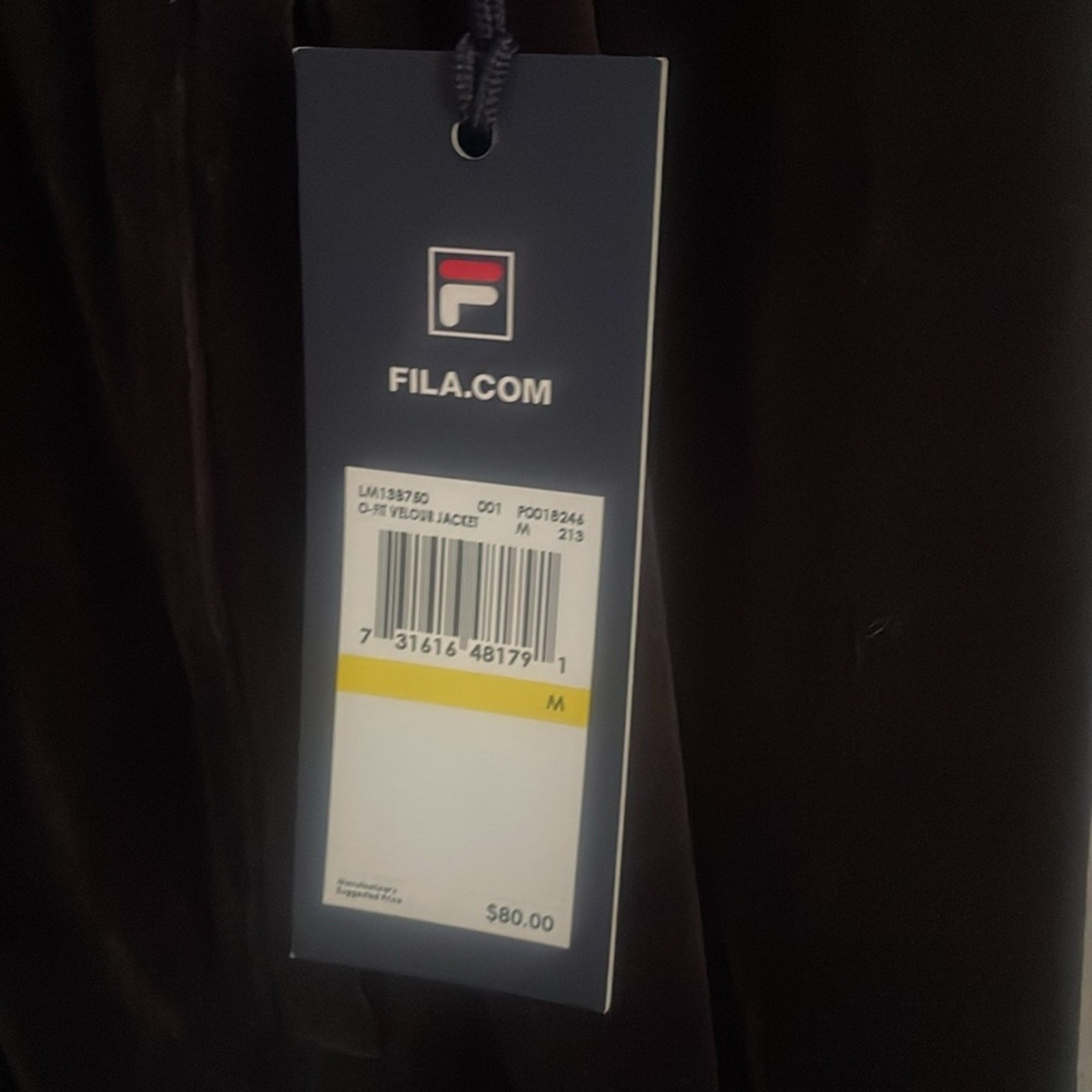 Giacca uomo Fila nuova con etichetta velluto track taglia M