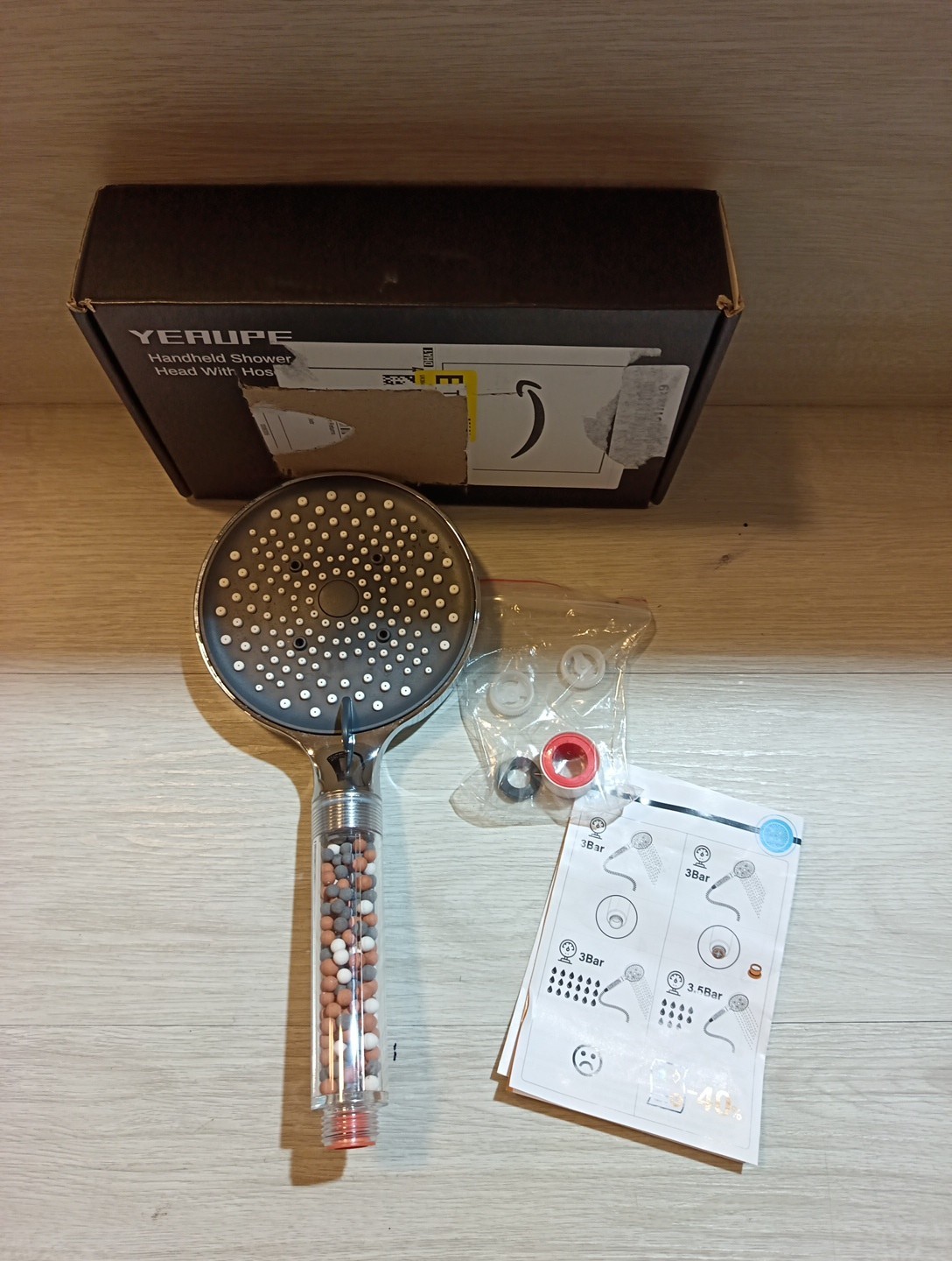 Yeaupe Pro Filter Shower Head & Hose High Pressure 6 Modes 130mm Bathroom