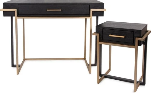 Evora Side Table in Matte Black and Gold – Modern Elegance - Picture 7 of 7