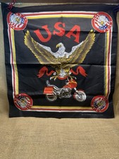 USA Bald Eagle Motorcycle Flag Biker Bandana 100 Cotton Black Red NEW