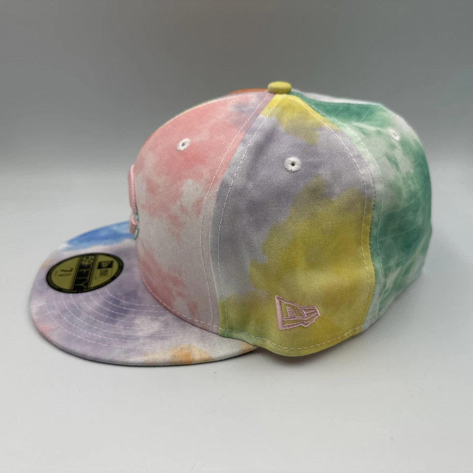 Cincinnati Reds New Era 59FIFTY Easter Tie Dye Hat 150 Yr Patch - 7 5/8 #3 - Image 4 of 4