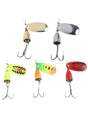 Spinnereische Köder Fishhook Spinner Für Bassforellen Crappie Metall 5pcs/Box