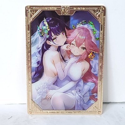 Yae Miko Raiden Waifu Anime Trading Card Gold Heavy Metal 4''x5.75'' With Box