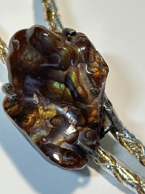 Fire Agate Bolo Tie Vintage Southwestern