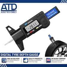 Digital Tyre Depth Gauge Tread Checker LCD Tool For Motorbike Car Van Bike BLACK