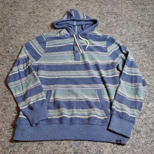 Faherty Sweater Adult Mens M/L Blue Hoodie Campfire Seascape Ombre Stripe No Tag