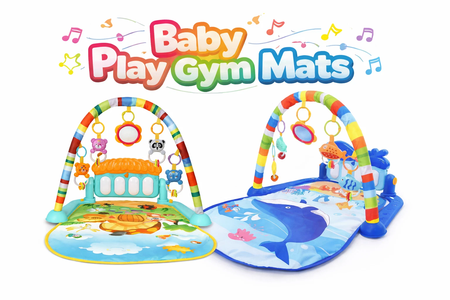 3 in 1 Baby Kids Piano Music Play Mat Gym Floor Activity Lay Sit Play Music Mat
