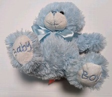 Baby Boy Blue First Teddy Bear Soft Stuffed Stuffie Plushie Plush Toy 9 inches