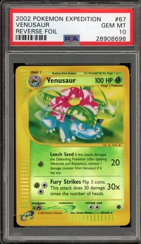 Pokemon Venusaur Expedition Reverse Holo Rare #67 PSA 10 Gem Mint