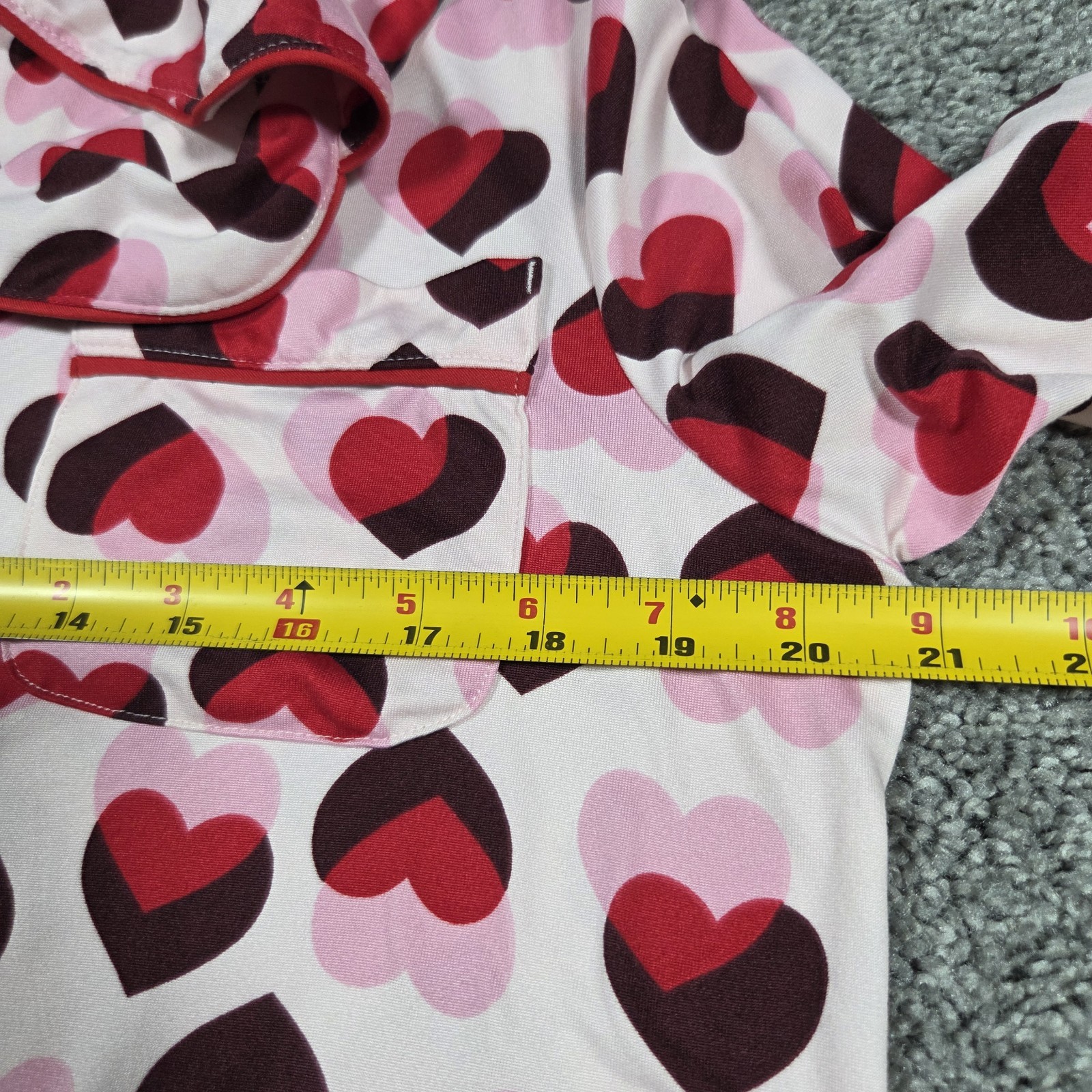 Kate Spade Heart Print Pajama Top Womens Medium Button Front Lounge Sleep thumbnail 4