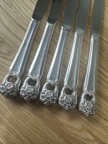 5 Vintage 1847 Rogers Bros ETERNALLY YOURS Dinner Knives Silverplate - Picture 3 of 7