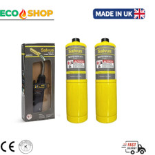 Salvus Turbo Blowtorch Kit – Swivel Torch Gun + 2 x MAPP Gas Bottles, High Heat