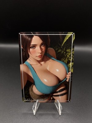 Lara Croft Tomb Raider Waifu Card TCG Full Art Waifu Legends Custom Goddess