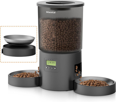 Automatic Cat Feeder 2 Cats, 4.2L Dry Food Auto Dispenser with Double Bowls,Dual