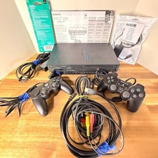 Sony PS2 SCPH-30001 Console Bundle OEM Controller HDMI Adapter Tested