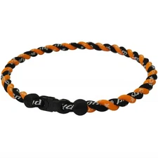 Phiten Tornado Titanium Necklace Black/Orange - 18 Inch